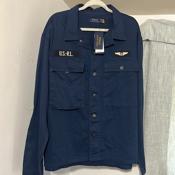 Xl polo by Ralph Lauren military style button up shirt with beautiful detail - Picture 1 of 4